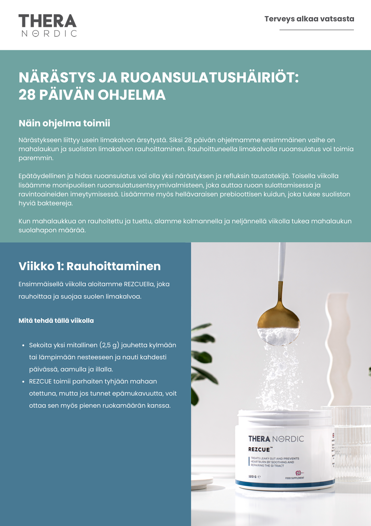 E-kirja: Närästys ja ruoansulatushäiriöt – 28 päivän ohjelman ohjeet