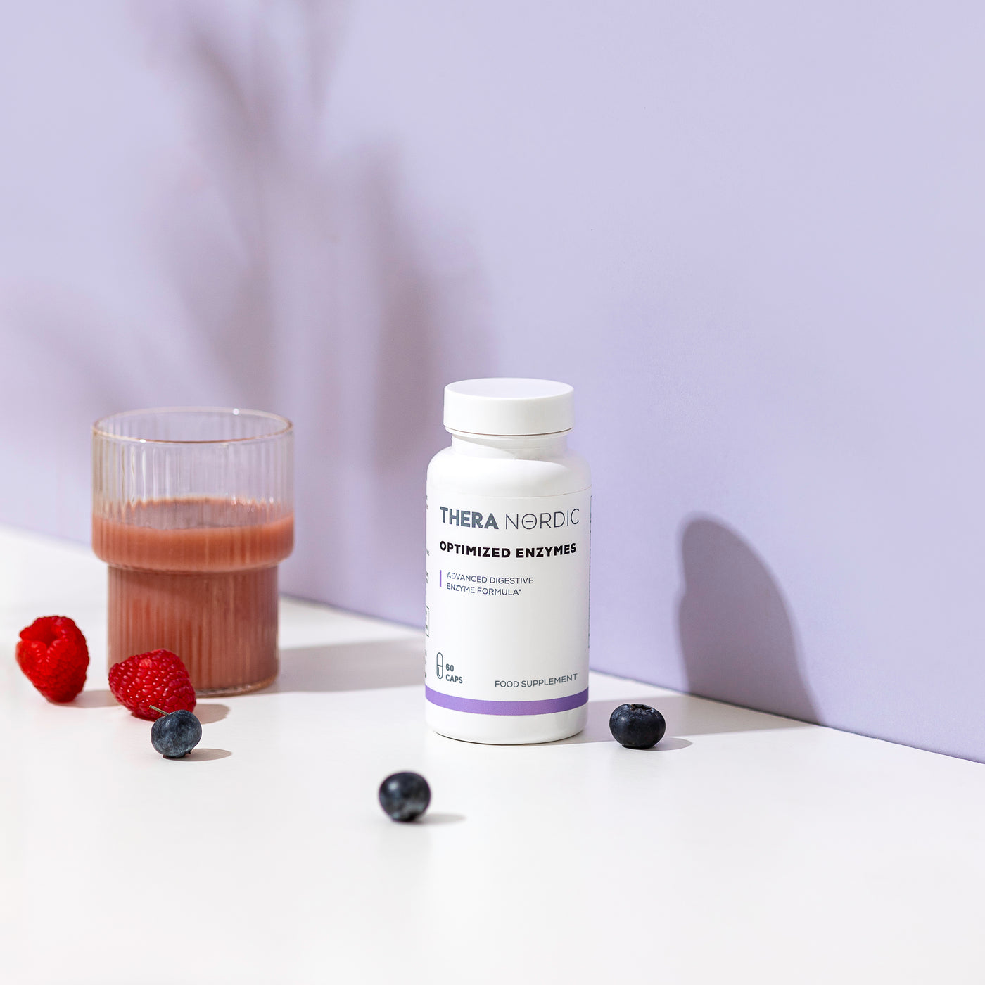 Optimized Enzymes capsules in a bright, natural lifestyle setting