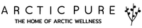 Logo for Arctic Pure with a small plant graphic.